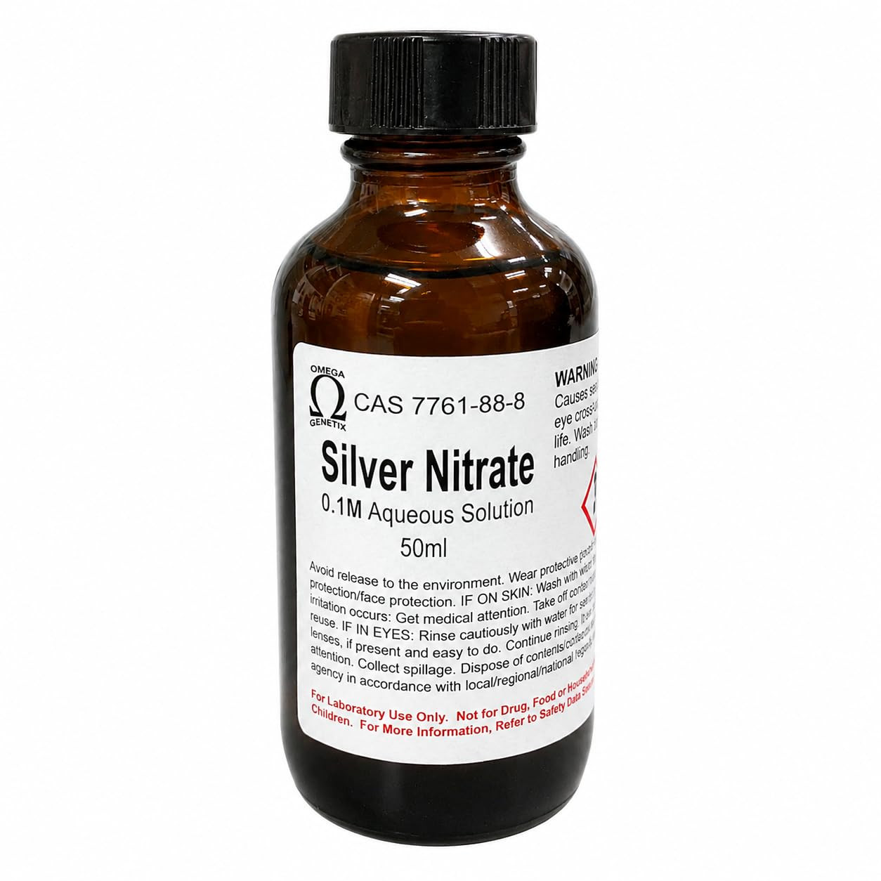 Silver Nitrate Solution, 0.1 M (2%), Laboratory Grade, 50Ml.