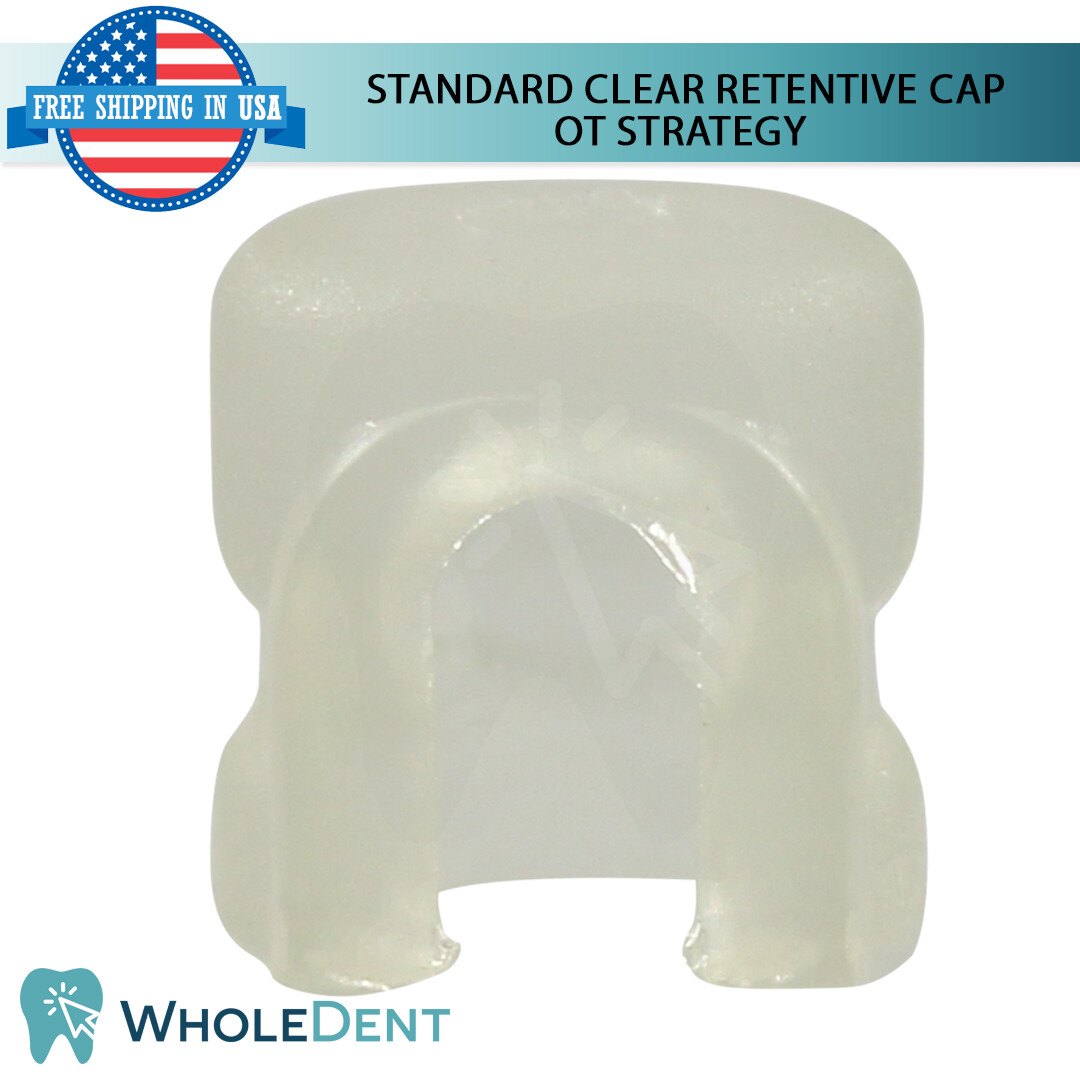 4x OT Strategy Attachment Clear Silicone Inserts Retentive Caps Dental Implant