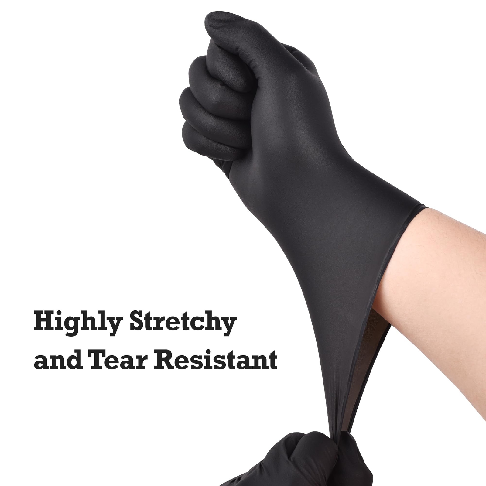 TitanFlex Heavy-Duty Black Disposable Nitrile Gloves, Box of 100, 6-mil, Full…