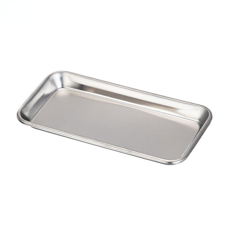 Dental Medical Stainless Steel Tray Square Plate Instrument Tool Operation Tray