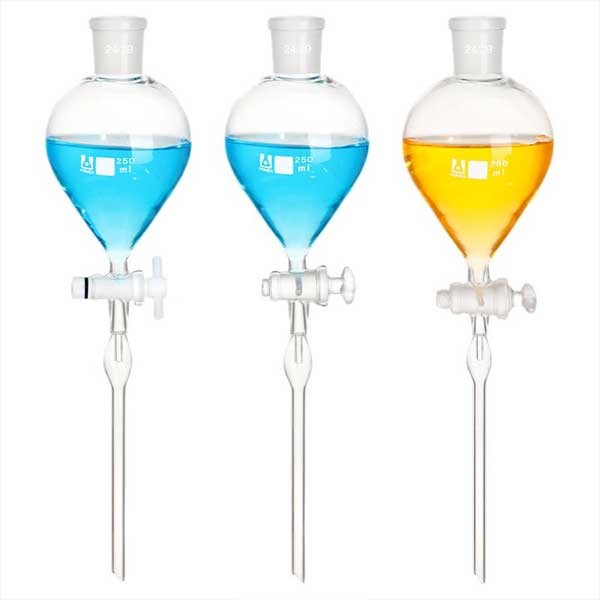 Secure Separation: 60ml-500ml Spherical Dropping Funnel – Chemistry Lab Tool