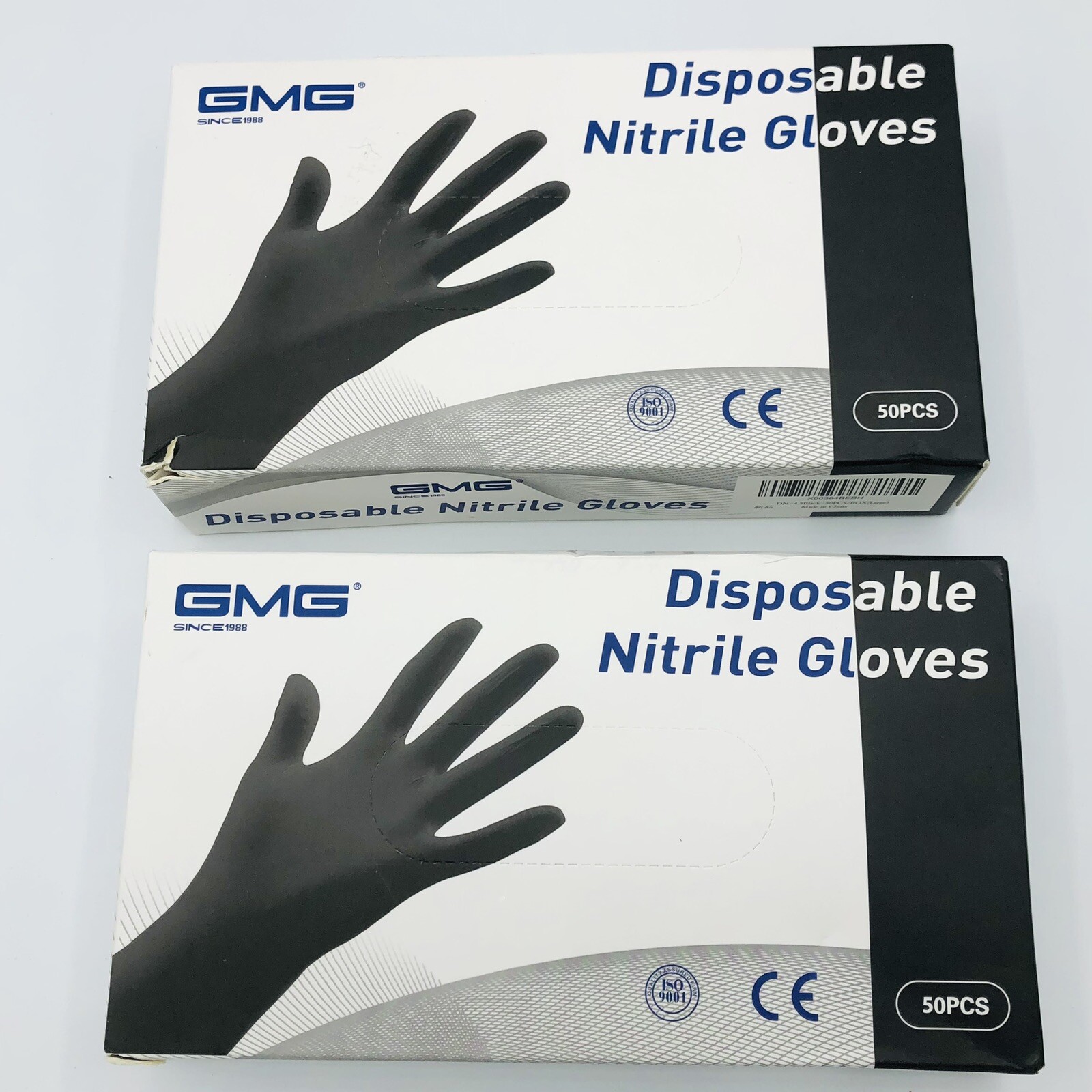 Nitrile Gloves Size Large Black Disposable GMG 2 Boxes of 50 Mechanic