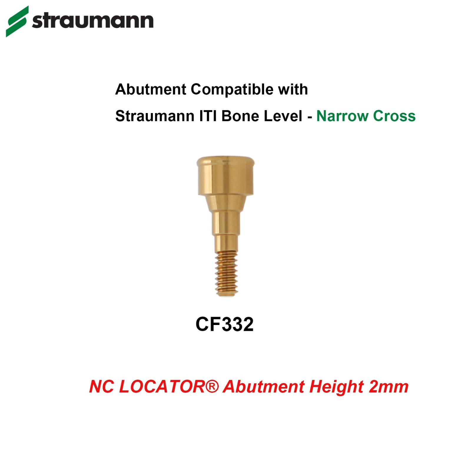 Locator Abutment & Retention Caps Compatible Straumann Bone Level Narrow/Regular