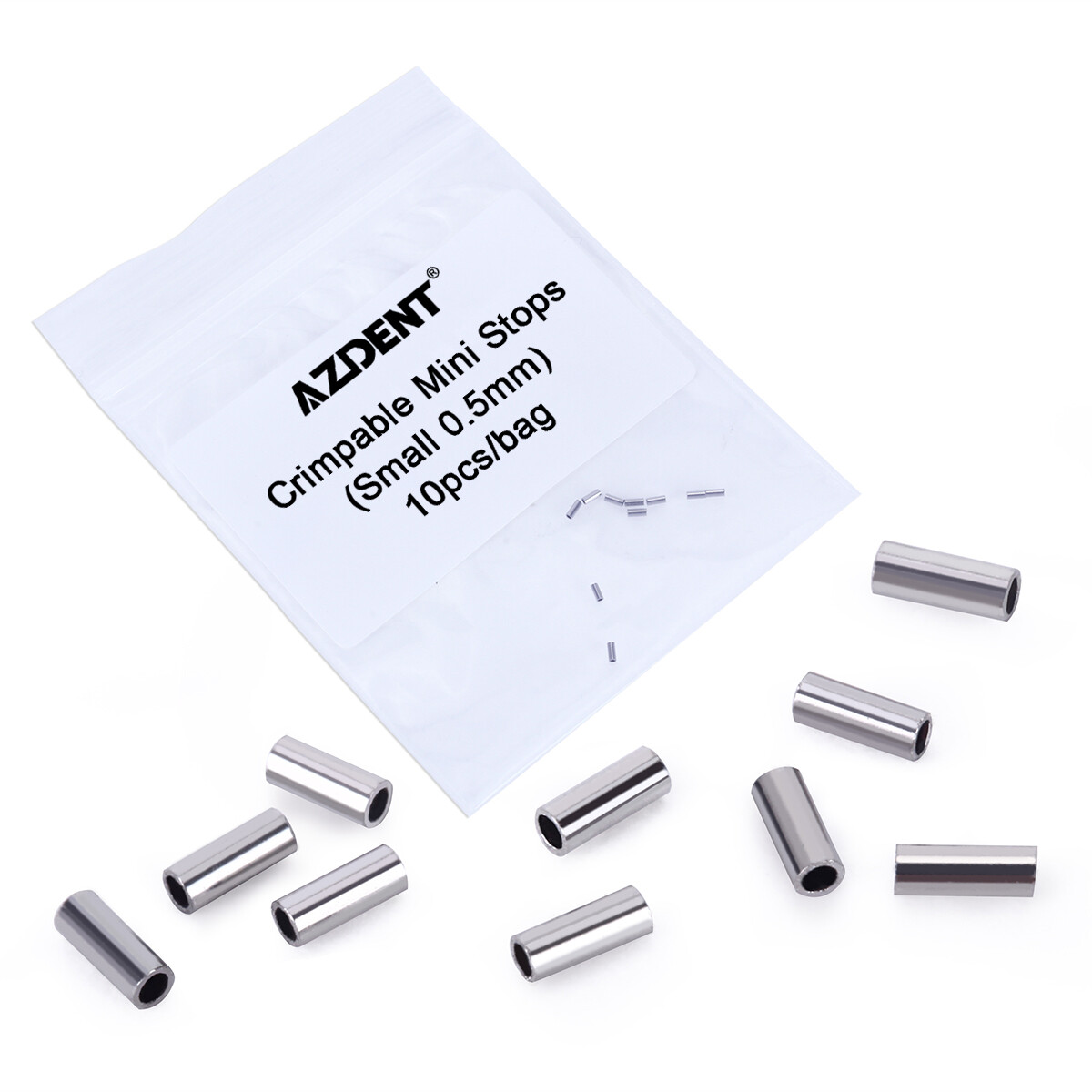 Dental Orthodontic Crimpable Mini Stops 0.5mm/0.8mm fit Round Arch Wire 10pc/bag