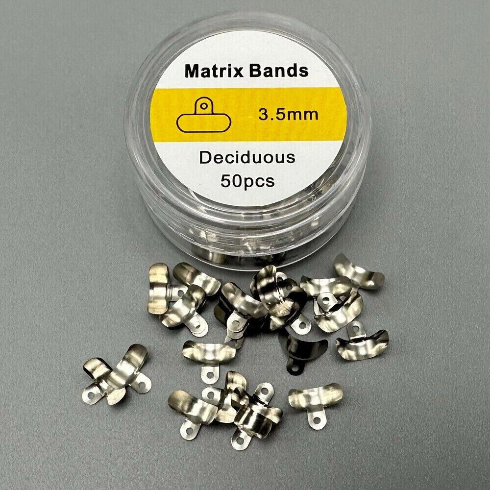 50Pcs/Box Dental Matrix Bands Ring Sectional Matrice Clamp Refill Band 3.5-6.5mm