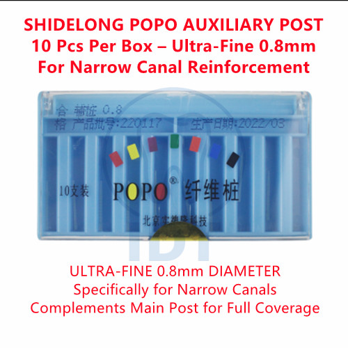 Shidelong Popo Fiber Post Auxiliary 0.8mm, Endodontic Restoration Refill