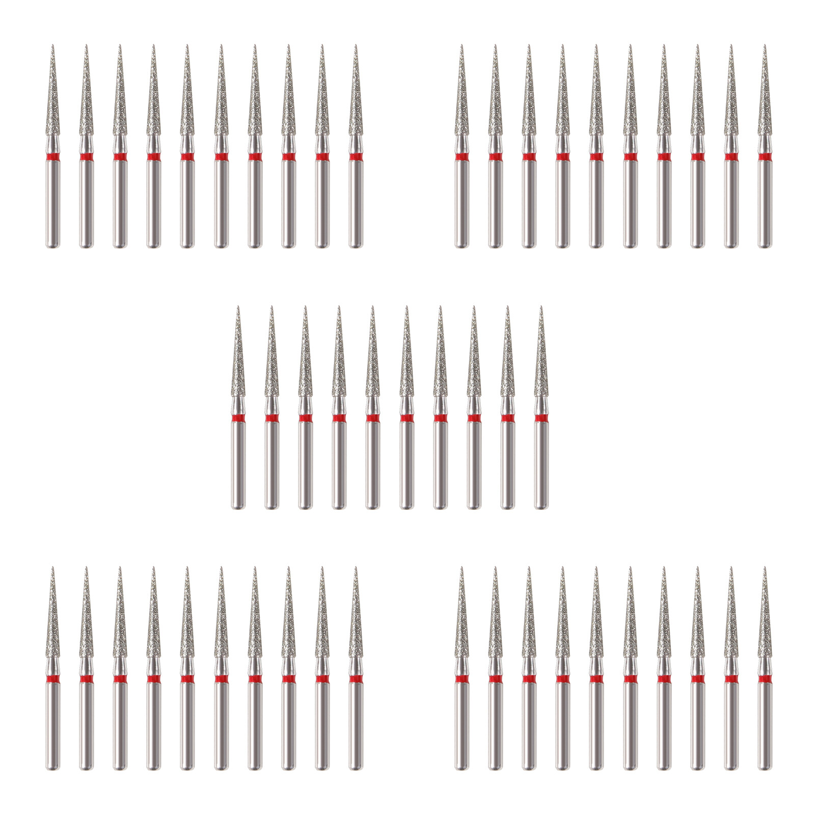 50pcs Dent Diamond Burs Taper Conical End for High Speed Handpiece FG TC-11F