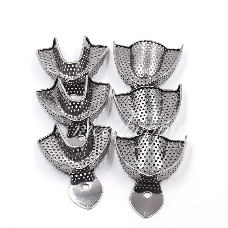 Dental Autoclavable Metal Impression Trays Stainless Steel Upper + Lower Choose