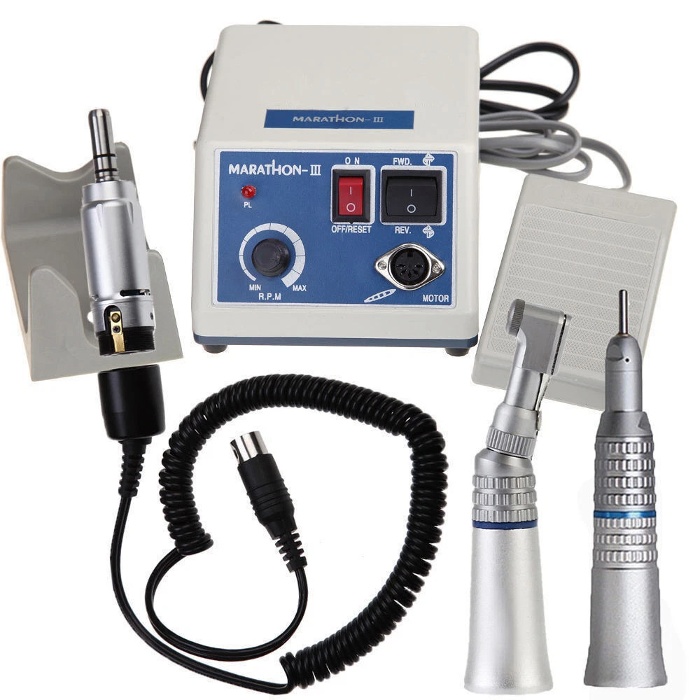 Dental Lab Marathon Electric Micromotor+ E-Type +Contra Angle+Straight Handpiece