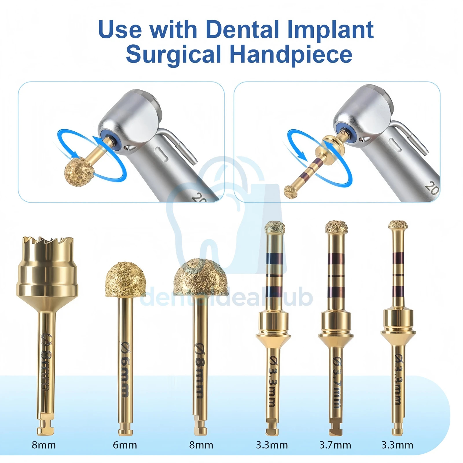 6PC Lateral Approach Bur Sinus Lift Kit Dental Implant Diamond Coated Bur
