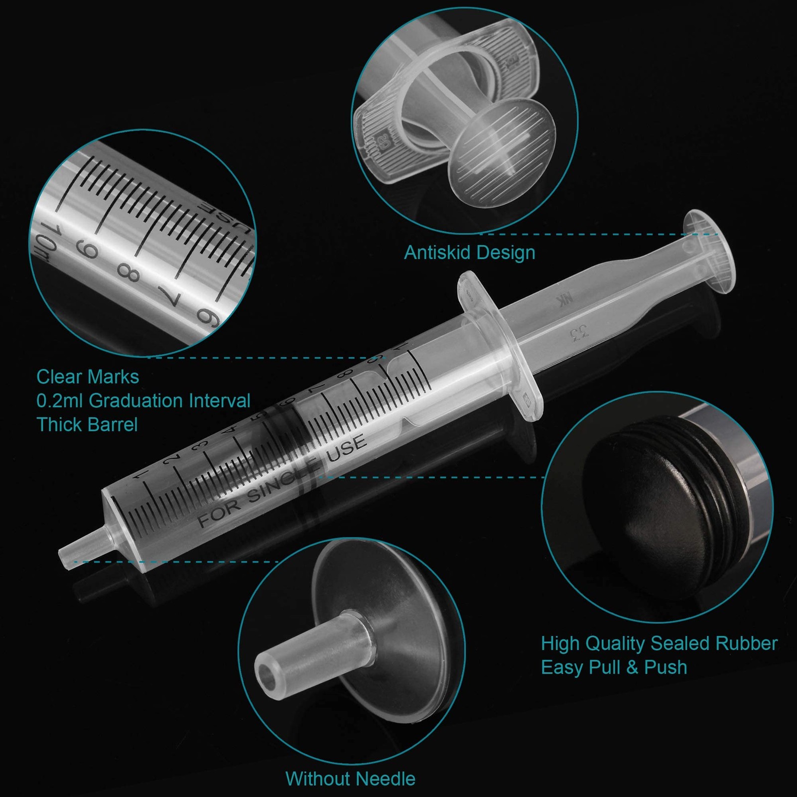 10ml Syringe Without Needle – 10 ml Small Plastic Syringes Sterile Individually