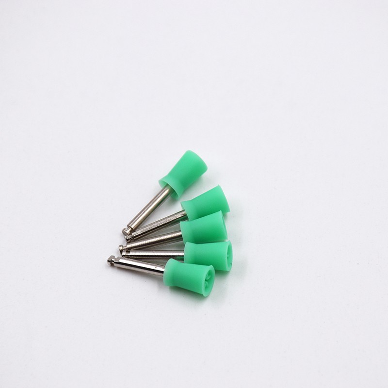 100 Pcs Dental Prophy Paste Cup Latch Polishing Polisher Rubber Brush Bowl Green