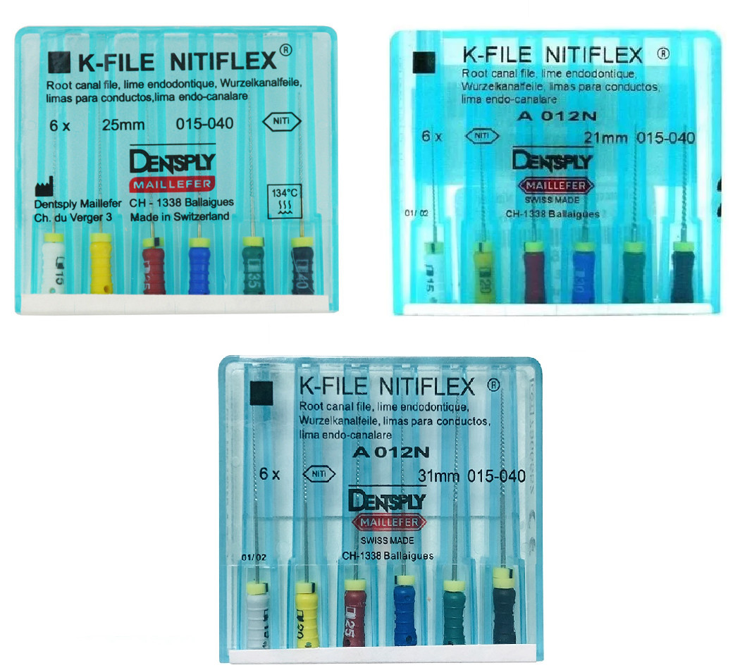 DENTSPLY K-File NitiFlex: Niti Hand Files 6 Boxes (36 pcs) – MAILLEFER