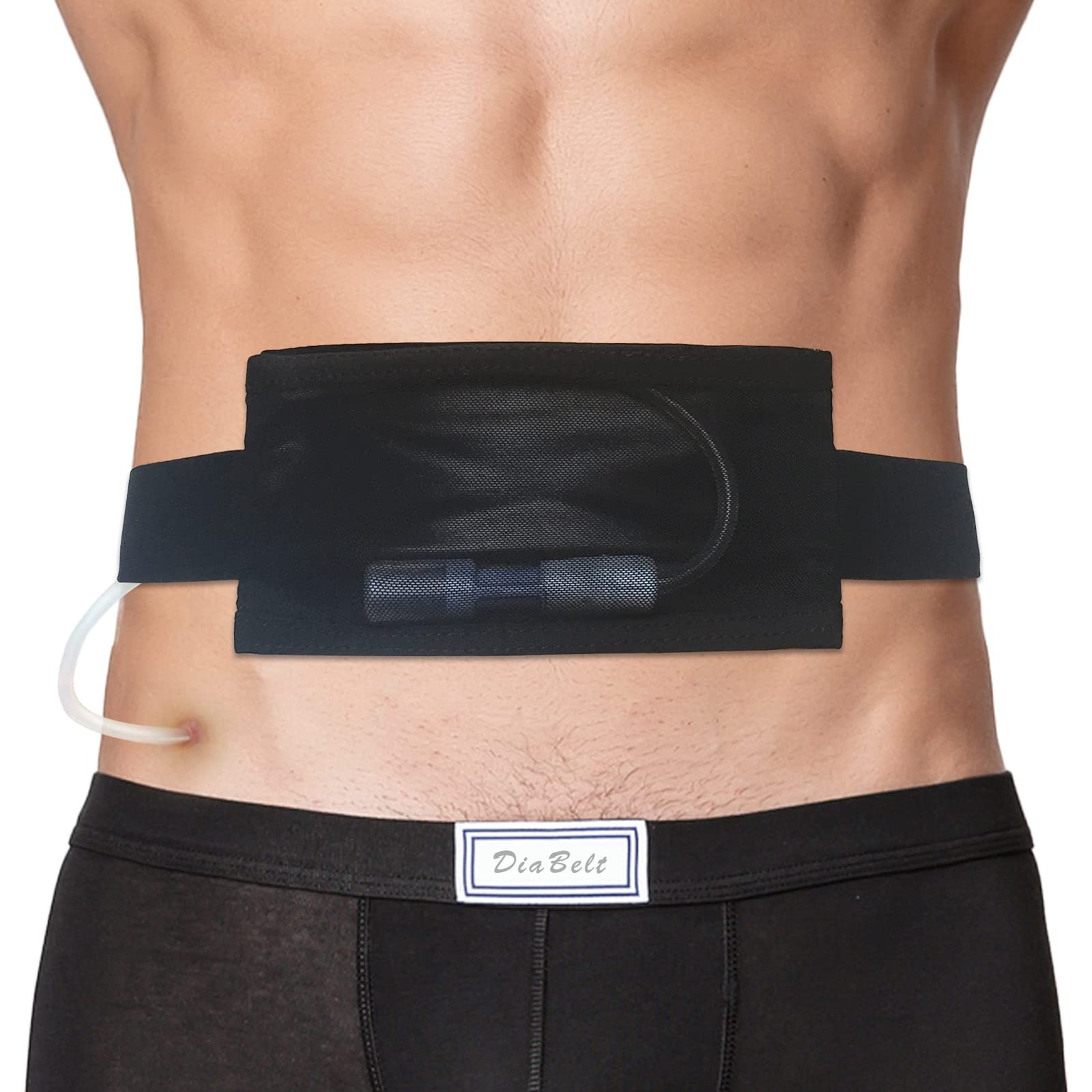 Breathable Peritoneal Dialysis Belt with Mesh Pocket PD One Size, Black