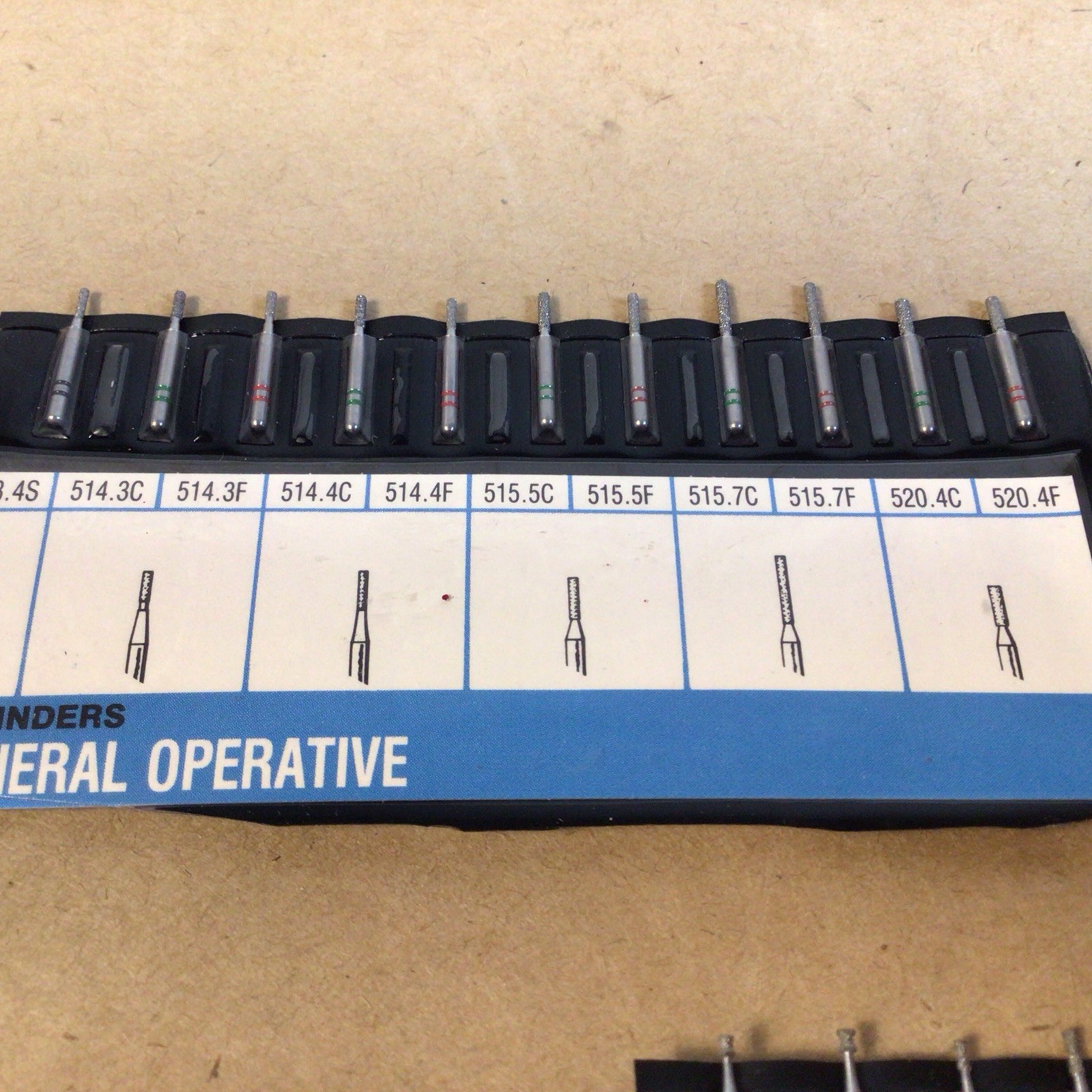 Vintage Premier Dental TWO STRIPER General Operative ROUNDS, CYLINDERS,CONES ETC