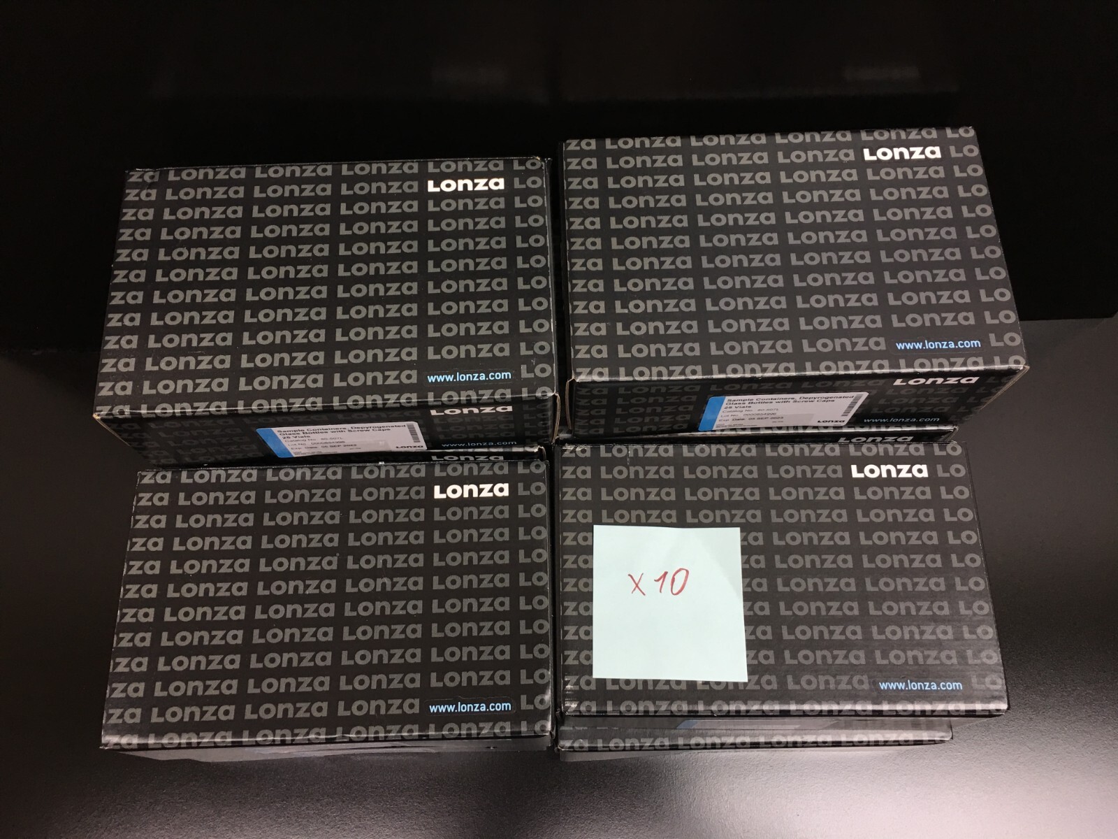Lonza Ref 80-507L Sample Containers Depyrogenated Glass Bottles w Caps Lot 10 PK
