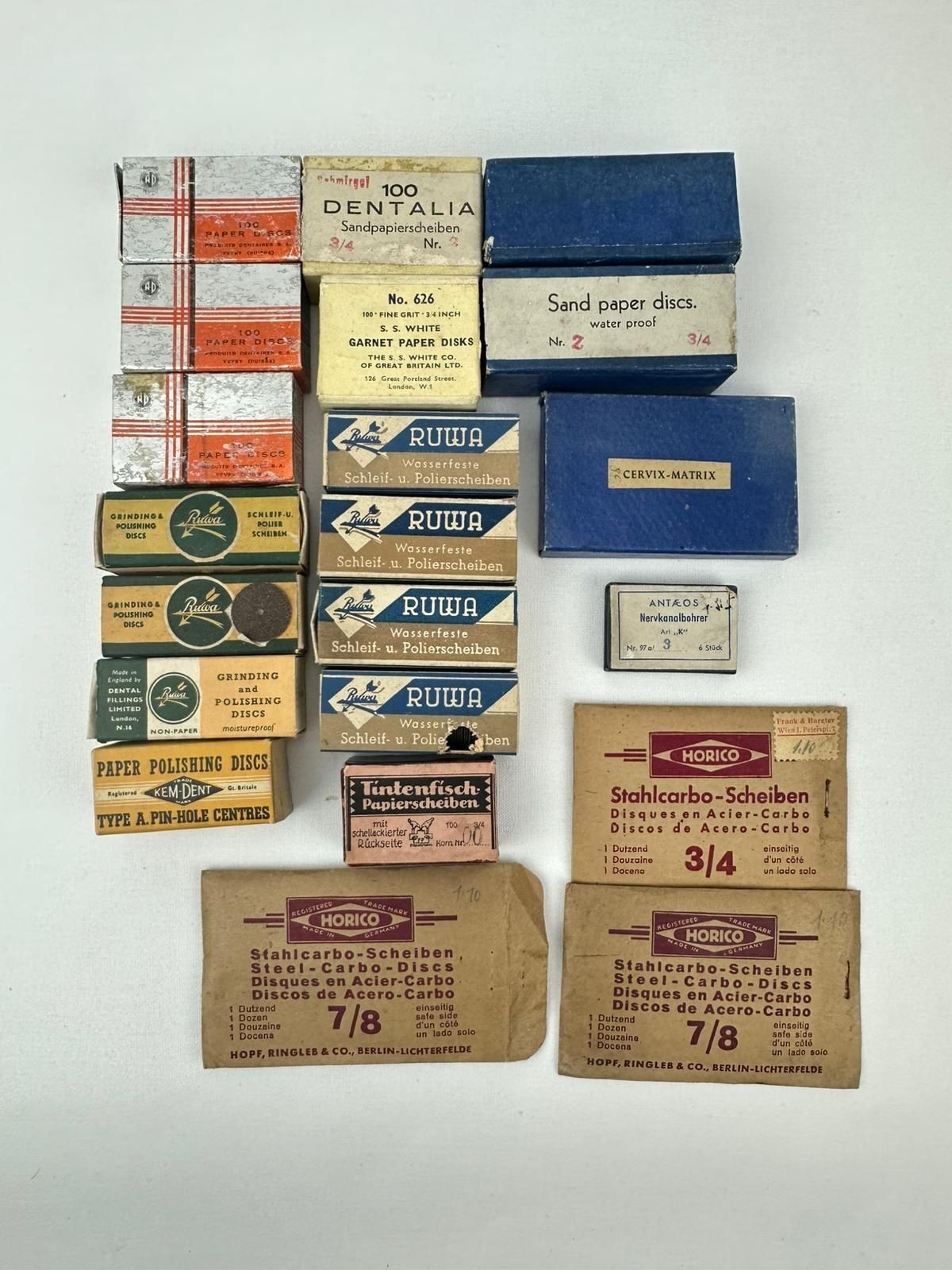 Vintage Dentist Laboratory Polishing Discs Lot RUWA HORICO Dental Tools 1950s