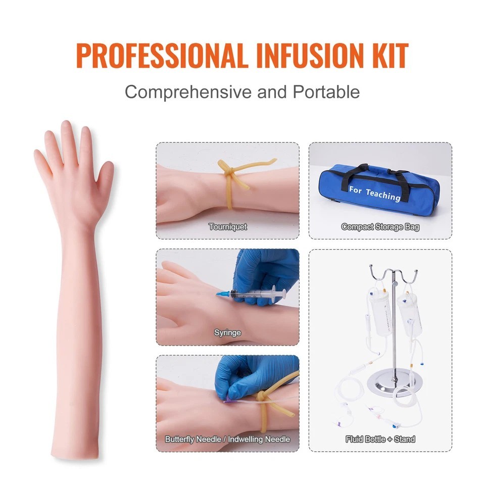 IV Practice Kit Phlebotomy Venipuncture Practice Arm for Students Nurses