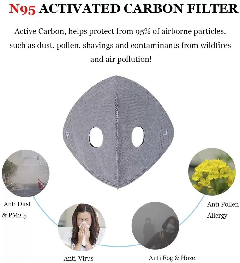 Anti Pollution Half Face Cover Respirator Mask Bike Sports Worksite Facepiece