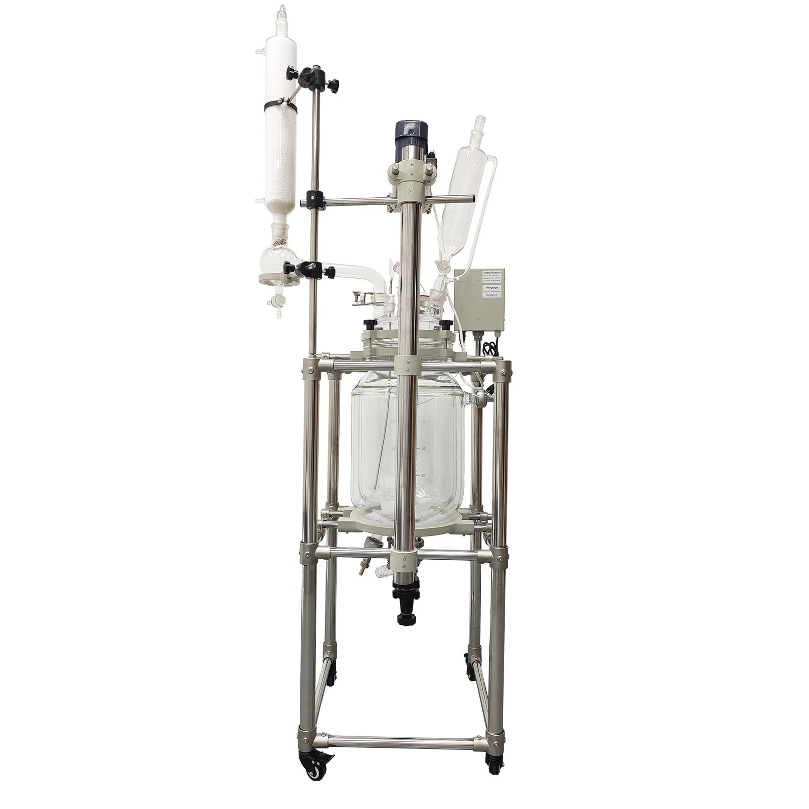 110V Jacketed Glass Reaction Vessel Professional Lab 20L Jacketed Glass Reactor