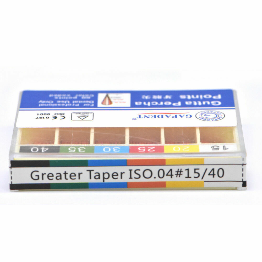 60/ Pack GAPADENT Dental Endodontic Absorbent 0.04 Taper Gutta Percha Points