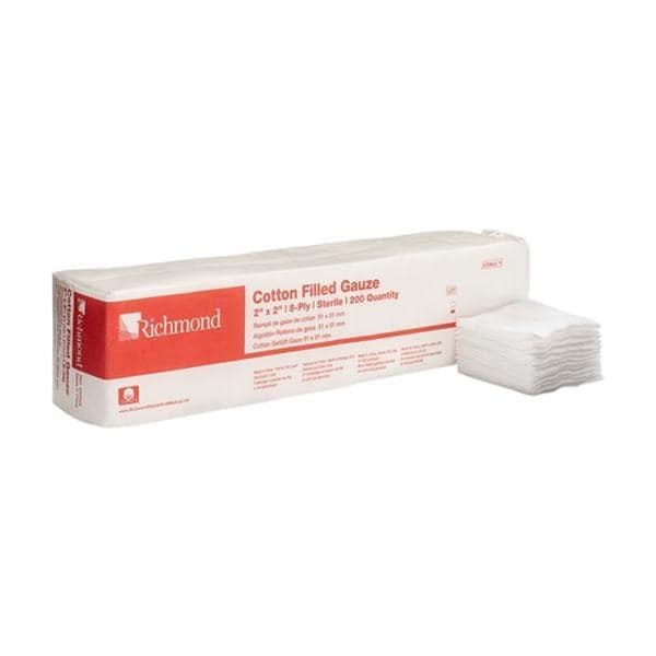 Richmond Dental 300405 Cotton Filled Sponges 2″ X 2″ 8-Ply Sterile 200/Pk