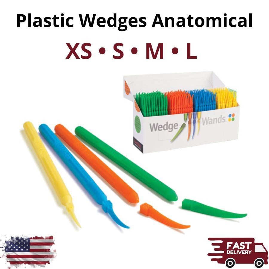 400Pk Dental Plastic Matrix Wedges XS/S/M/L Anatomical Interproximal Assorted
