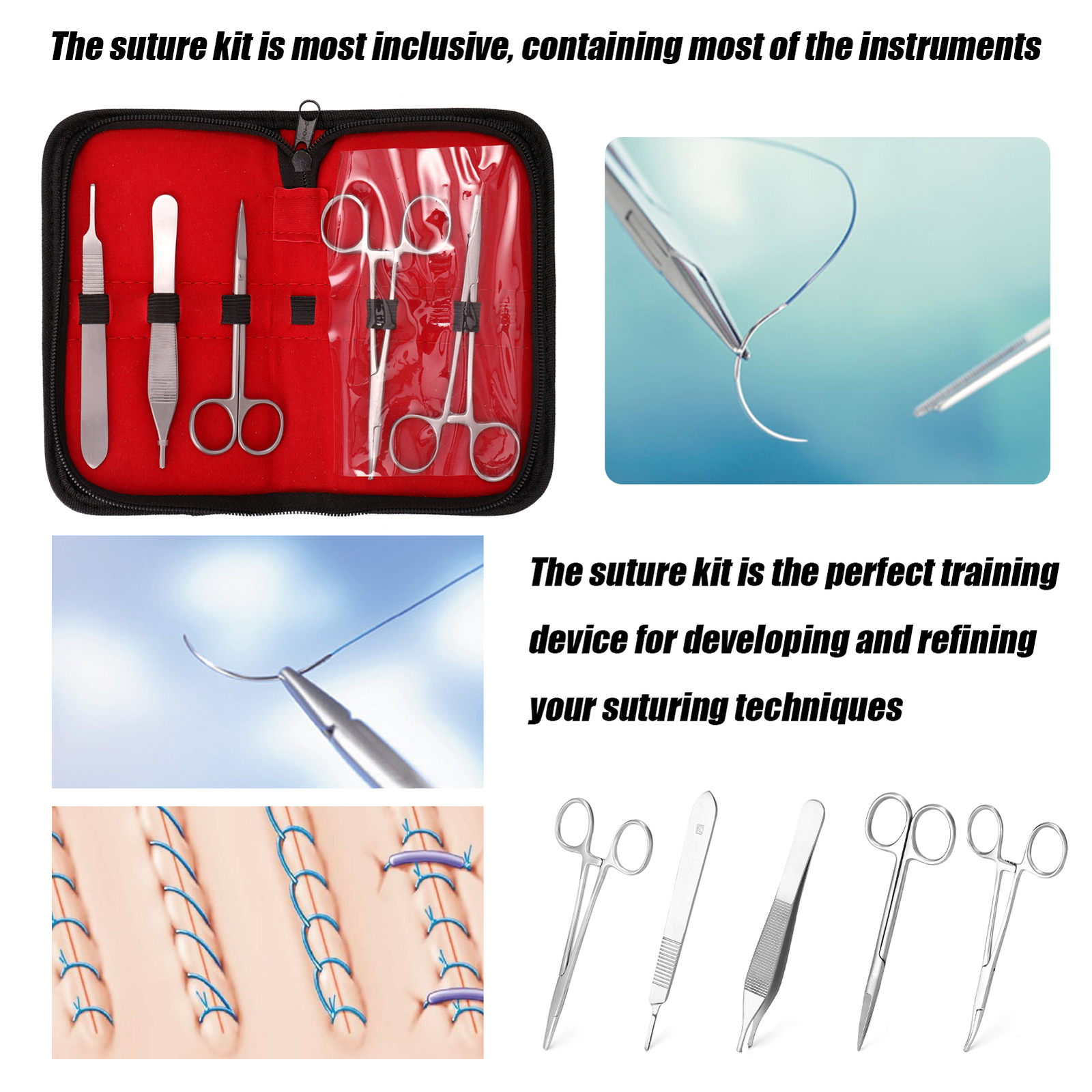 Surgicals Suture Exercise Training Kit Silicone Surgicals Skin Suture S8P7