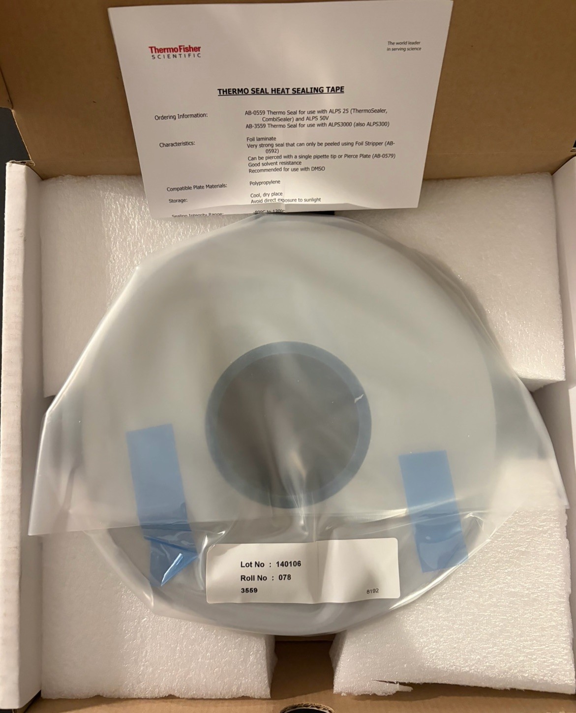 Thermo ThermoSeal Aluminum Heat Seal – ALPS Microplate Heat Sealer Part AB-3559