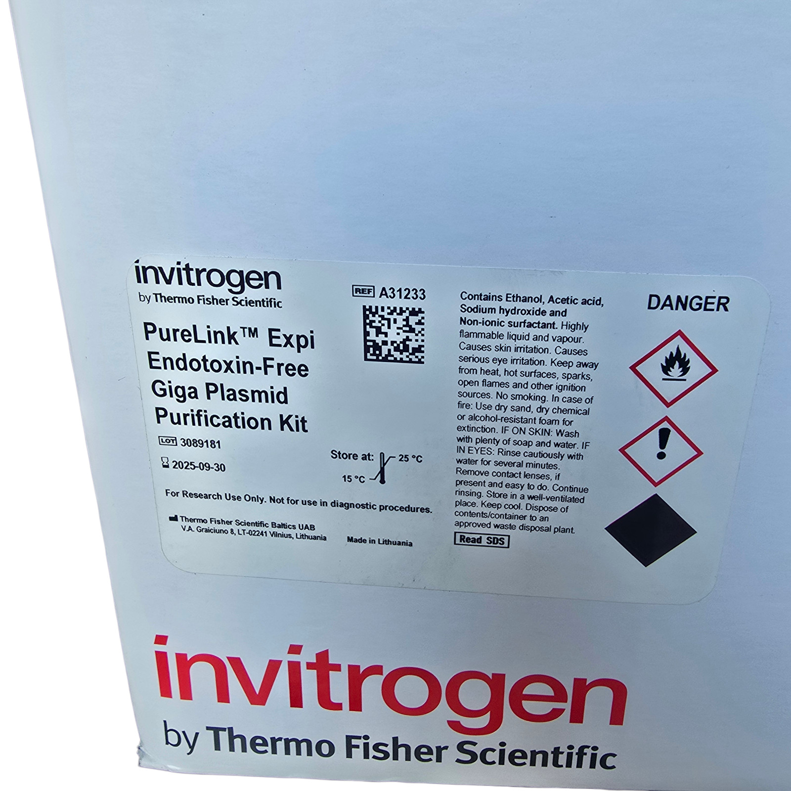 Thermo Scientific Invitrogen PureLink Expi Giga Plasmid DNA Kit A31233 Lab New