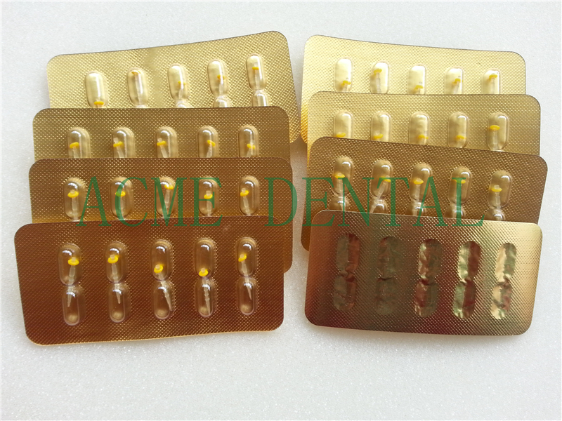 100Pcs Dental Fiber Post Quartz Thread Clear Yellow Inlay Crown Plie Core Glass