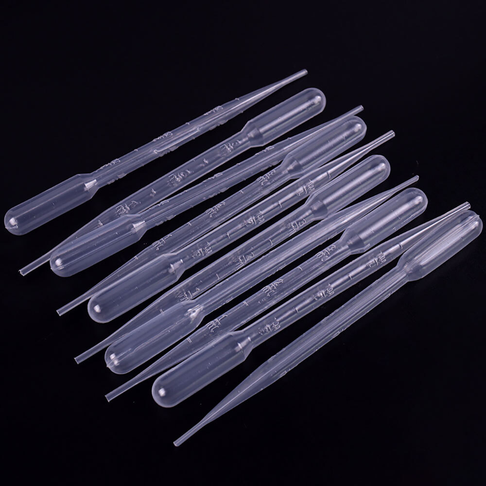 200Pcs 3ml Disposable Plastic Eye Dropper Set Transfer Lab Graduated Pipettes US