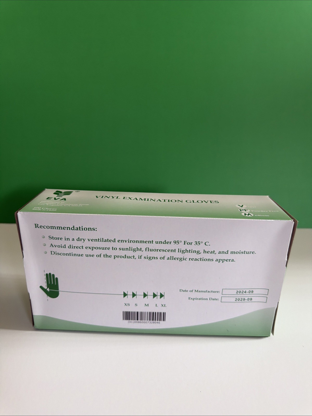 Eva Vinyl Examination Gloves, 100/box Powder Free Vinyl Midium Disposable