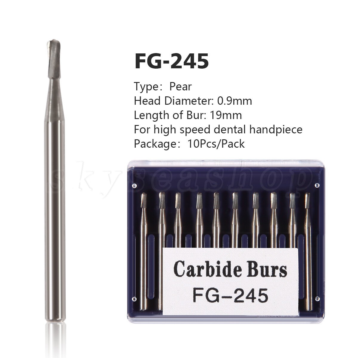 Dental Carbide Burs FG 245 Friction Grip Amalgam Prep Tungsten High Speed