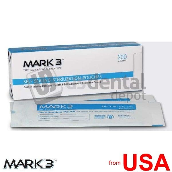 MARK3 5.25in x 7.5in Self-Sealing Sterilization Pouch, 200pk Triple heat 425506