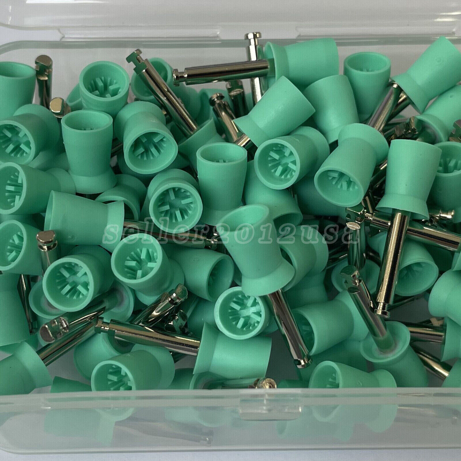 100 pieces/Box Dental Prophy Tooth Polishing Cups Brushes Rubber green color