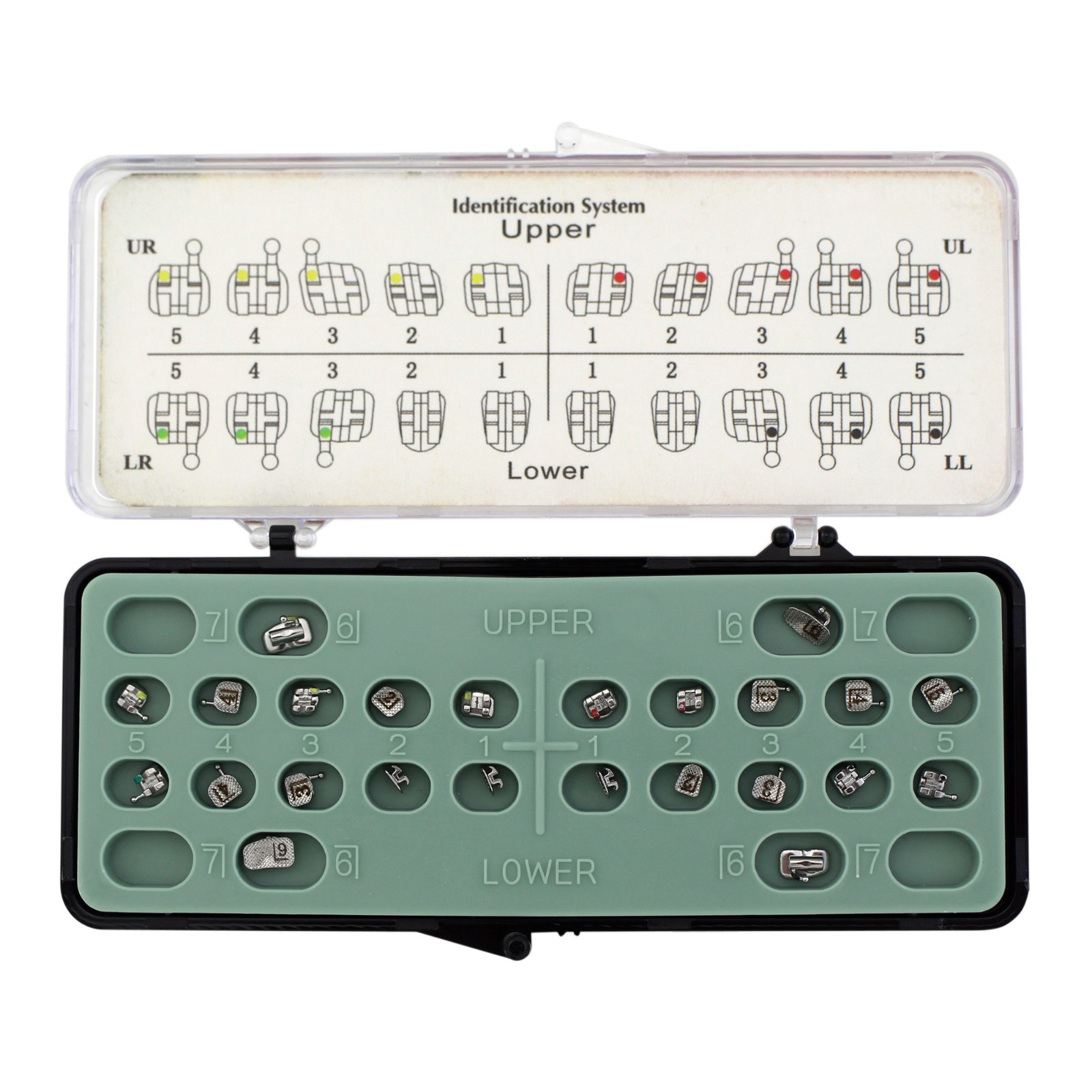 Orthodontic Mini Roth Brackets Laser Mark Dental Metal MIM MBT 022 345HK 6-6