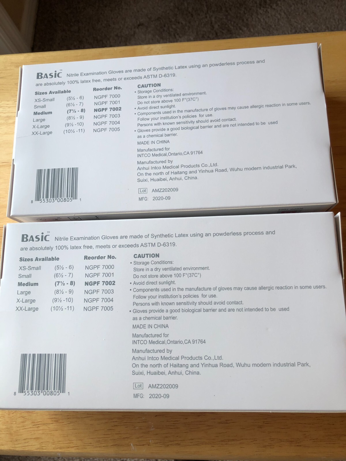Basic Synguard Nitrile Exam Gloves 2 Boxes Medium