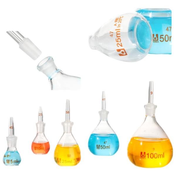 Lab Supply: 5ml-250ml Transparent Specific Gravity Bottle Pycnometer Laboratory
