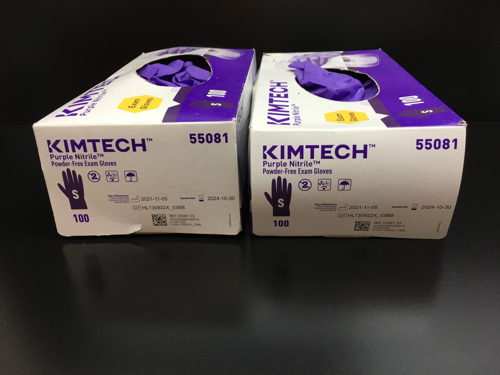 Kimtech REF 55081 Purple Nitrile Exam Gloves S Powder-Free Lot 2 PKS