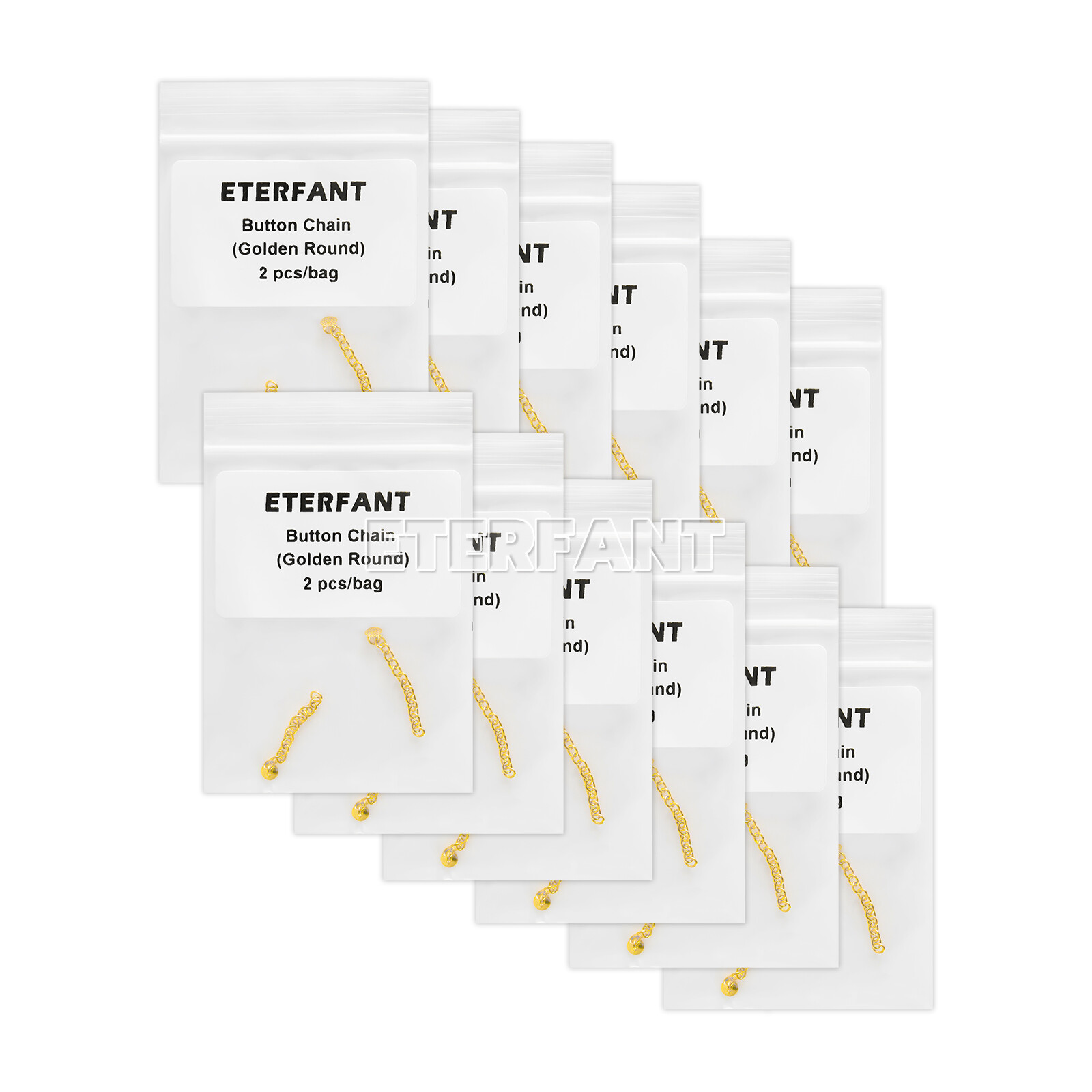ETERFANT Dental Orthodontic Lingual Button Chains Round Base Plated Silver/Gold