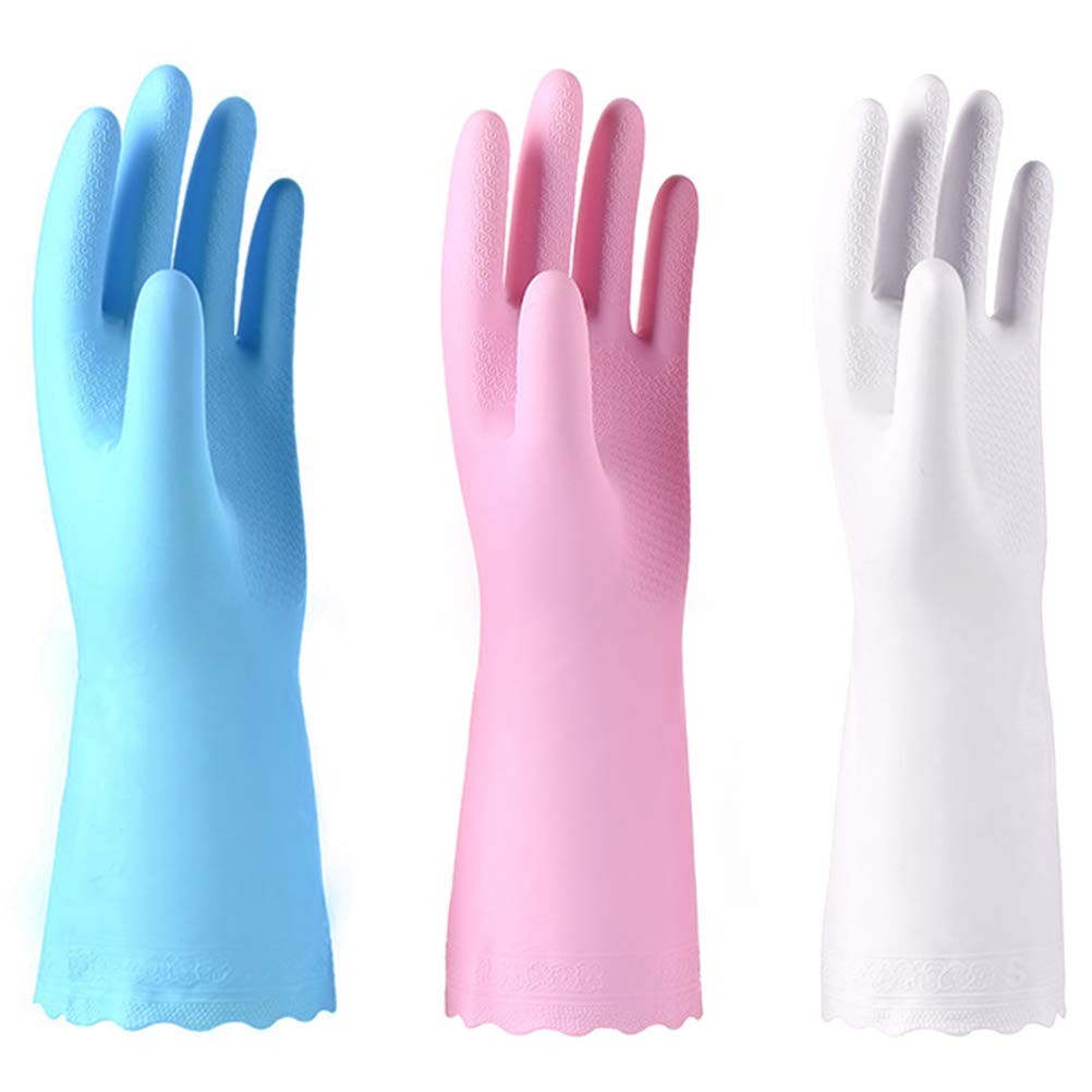 Alimat PluS 3 Pack Reusable Cleaning Gloves Latex Free, Dishwashing Gloves wi…