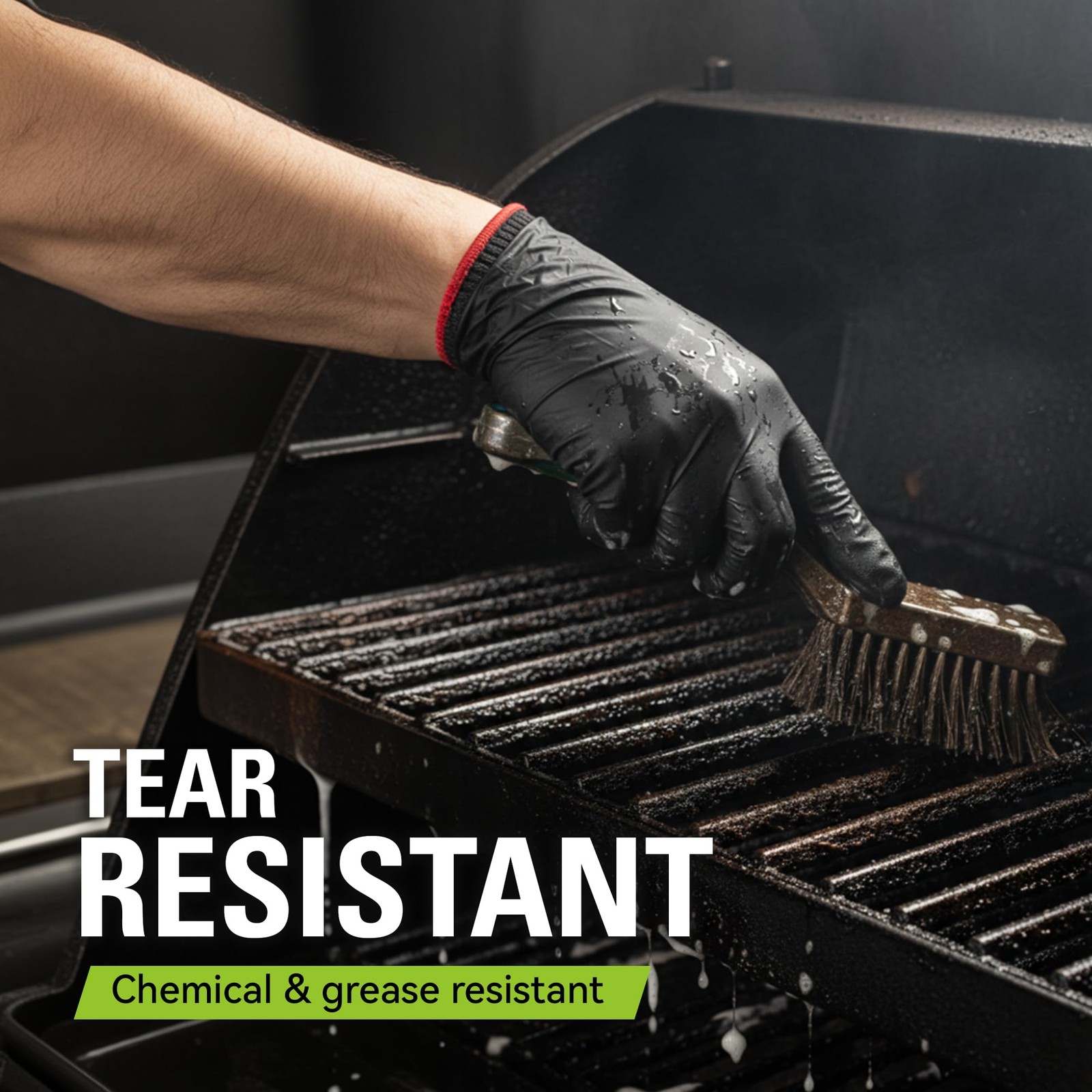 BBQ Gloves, 6 Heat Resistant Cotton Liners + 100 Disposable Nitrile Gloves fo…