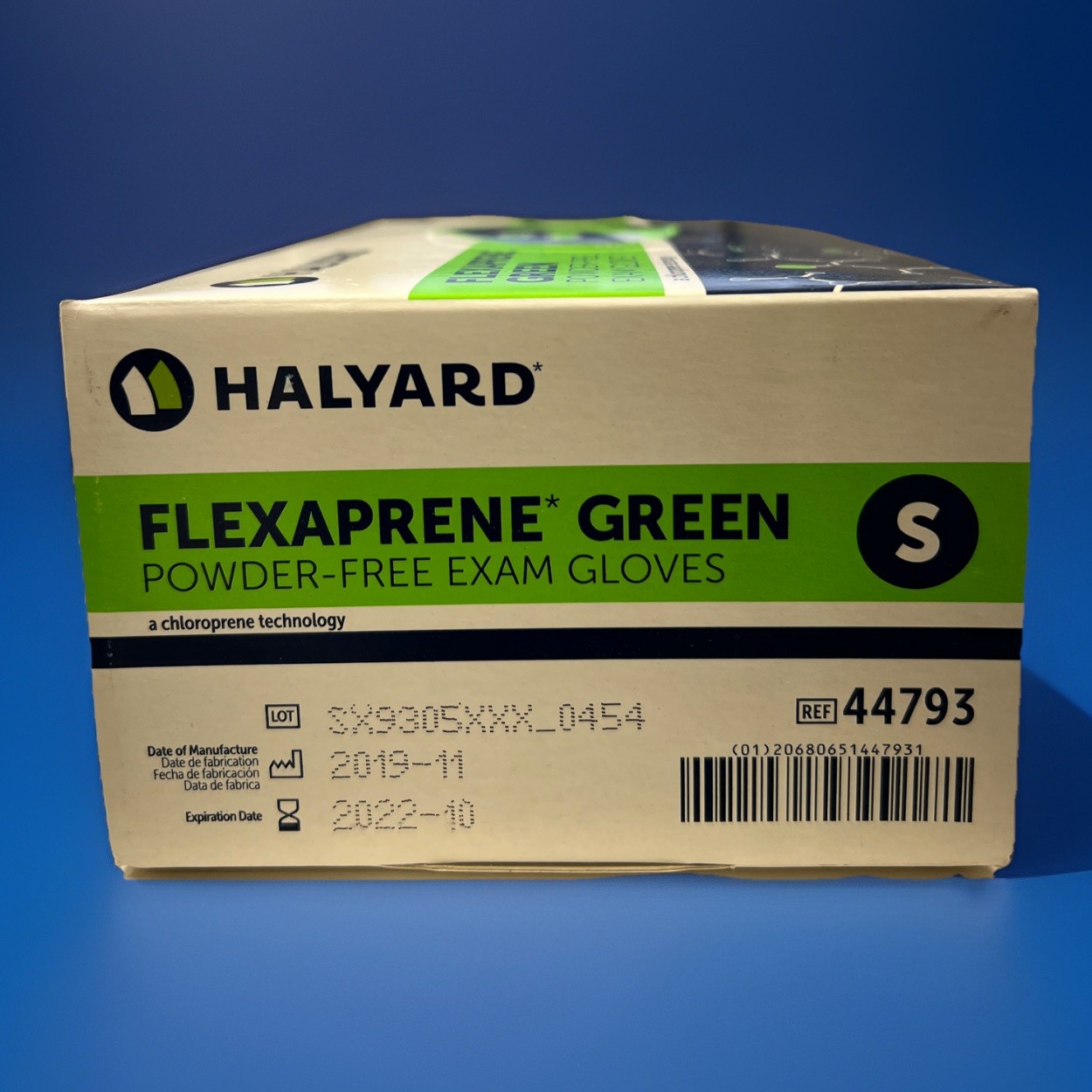 Halyard Health 44793 Flexaprene Green Exam Chloroprene Glove Small Case *READ*