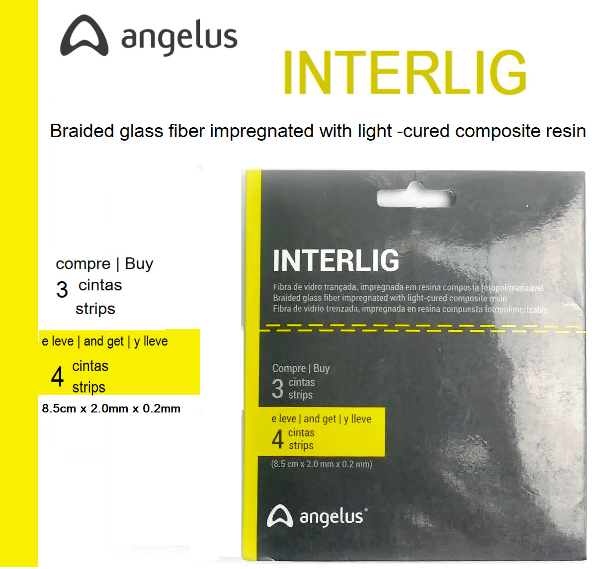 ANGELUS INTERLIG Dental Glass Fiber Splint impregnated Light cure For Dental Use