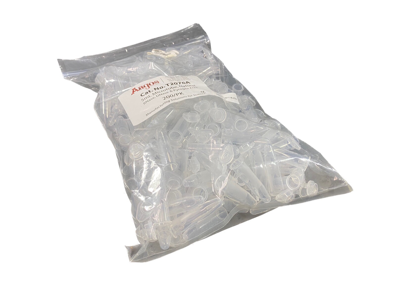 ARGOS Polypropylene 5mL Clear Graduated Microcentrifuge Tube T2076A (200/pk)