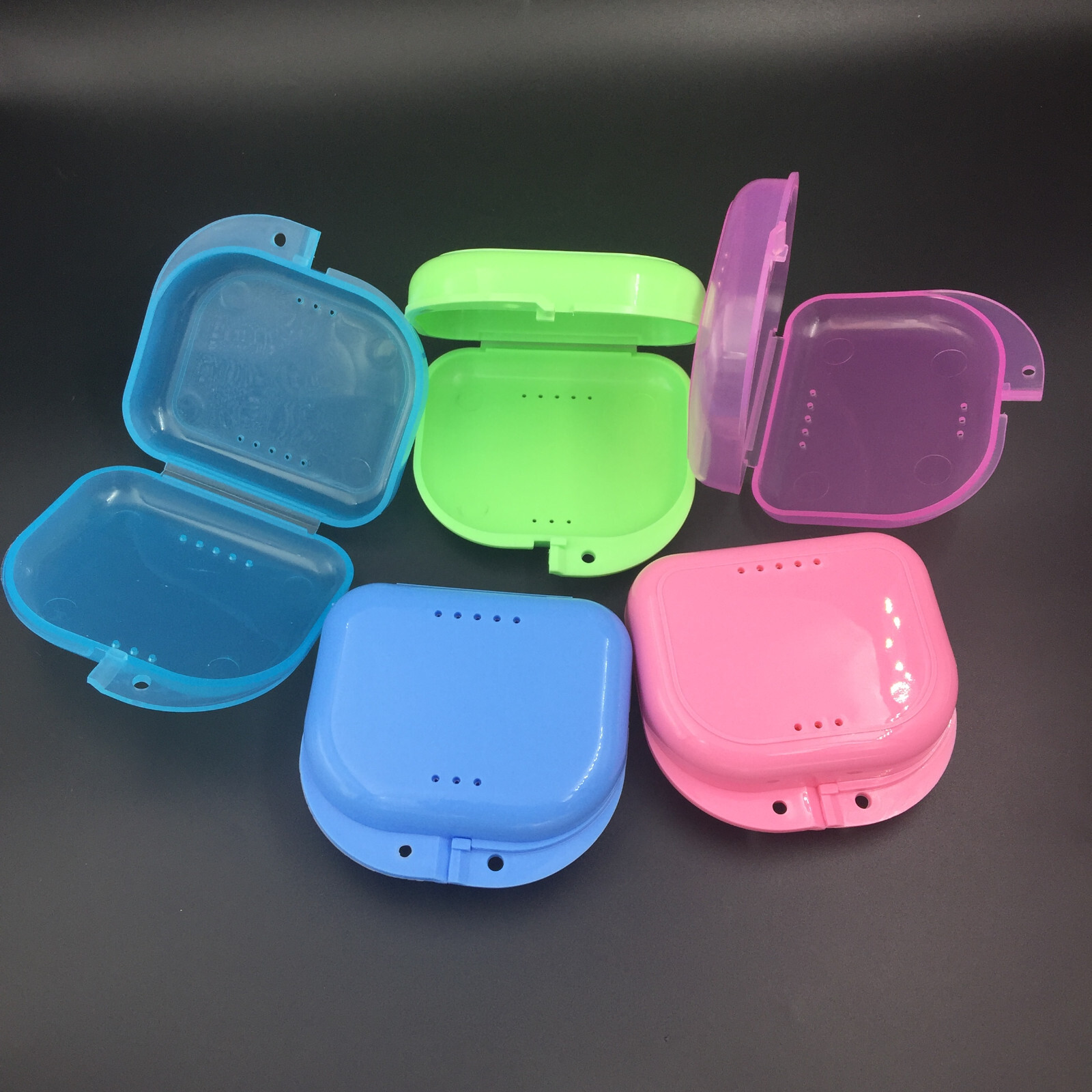 10pcs Dental Retainer Denture Storage Case Box Mouthguard Container Assorted