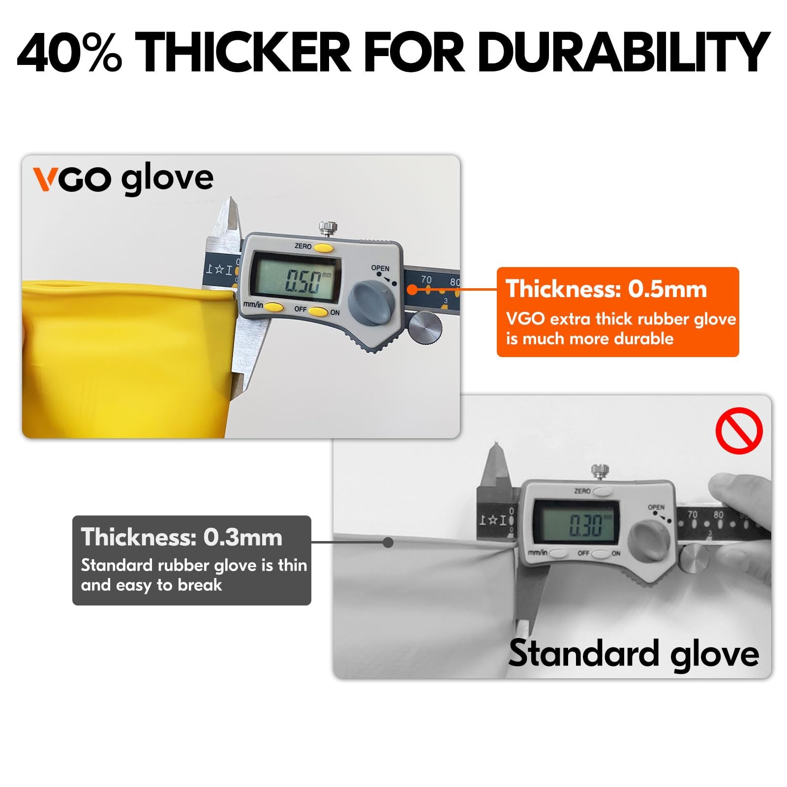 3Pair Reusable Rubber Dishwashing Gloves, Long Sleeve, Size L, Yellow