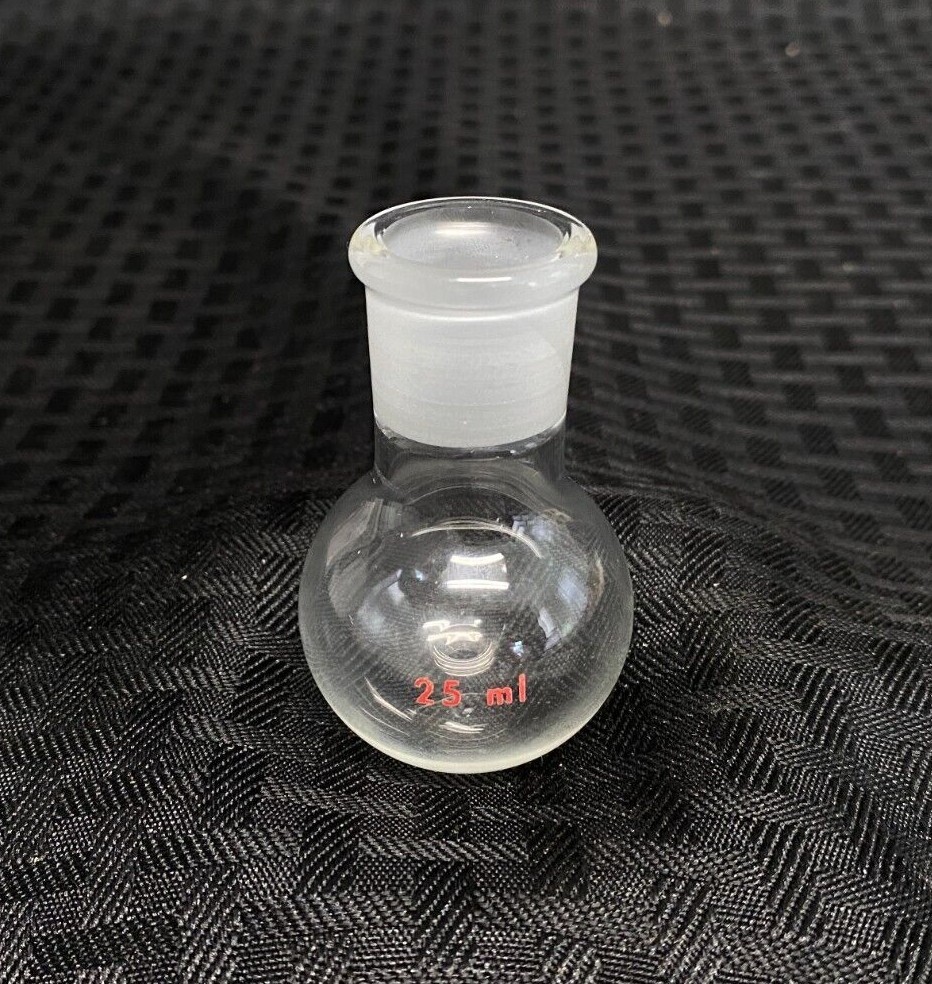 Ace Glass 25mL Glass Single Neck Round Bottom Flask 19/22 Outer Joint, 9458-217