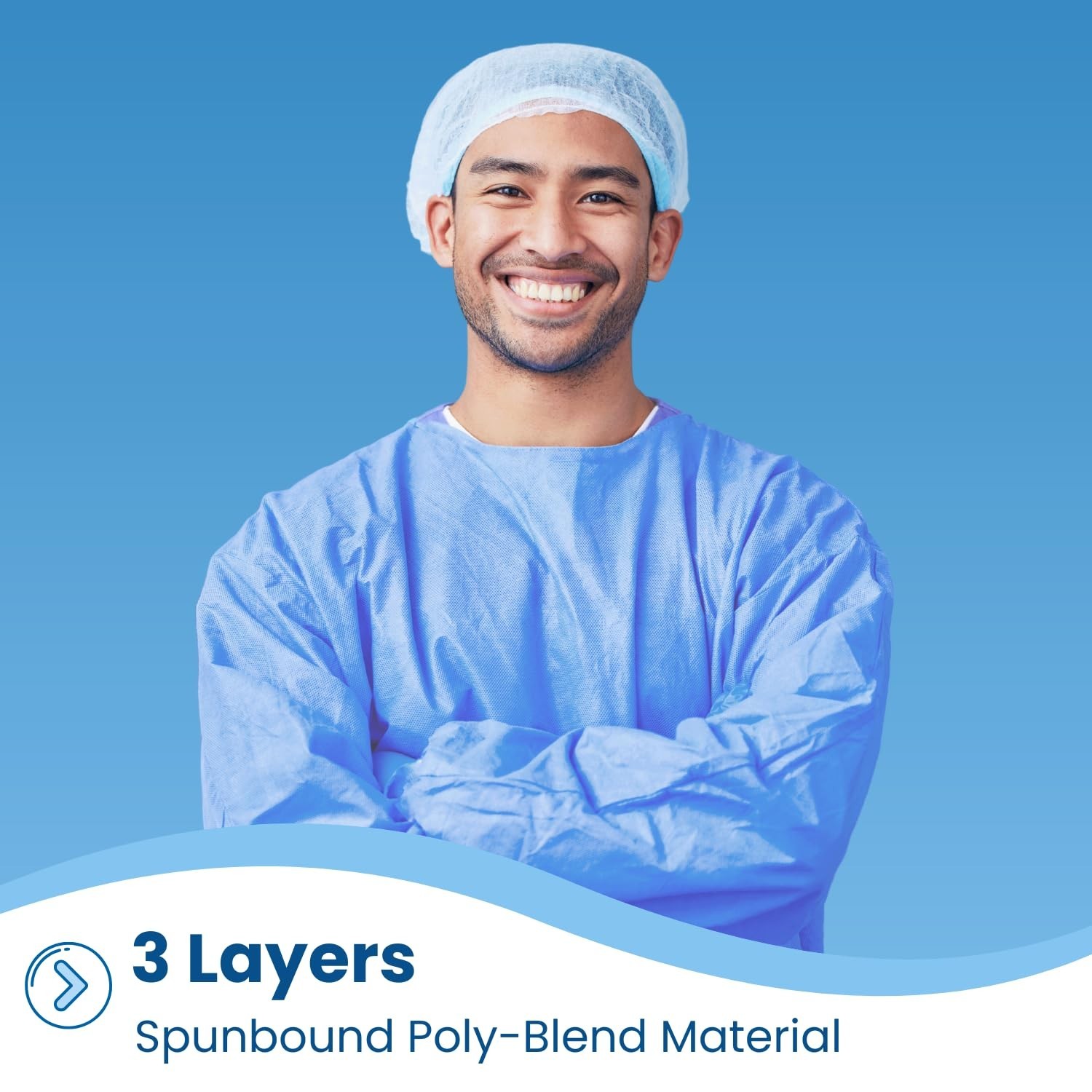 HCS X-Large Isolation Gowns – SMS, AAMI Level 2 – Elastic Cuffs, Neck Tape & …